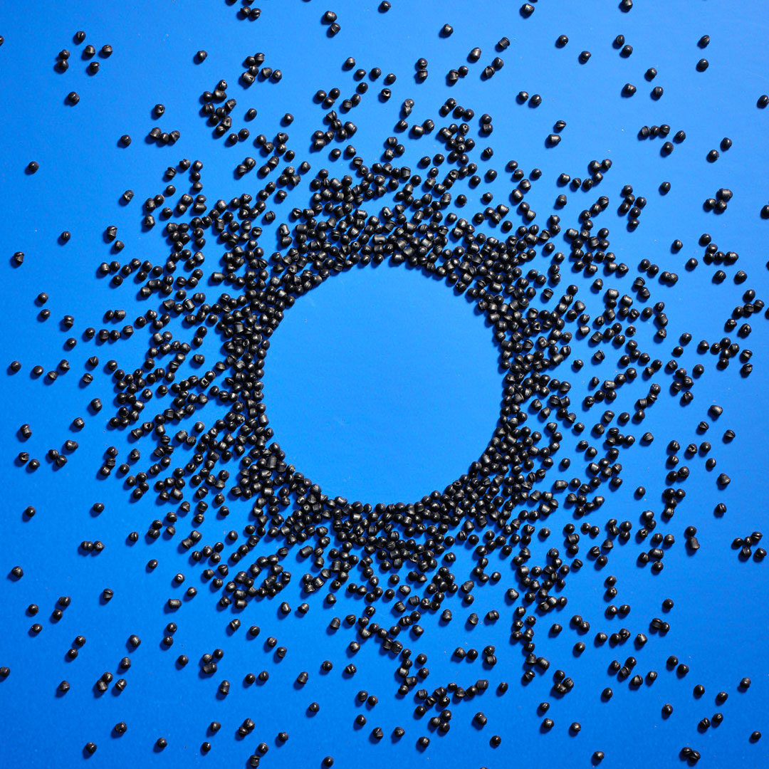 Plastic pellets, photographed like still life