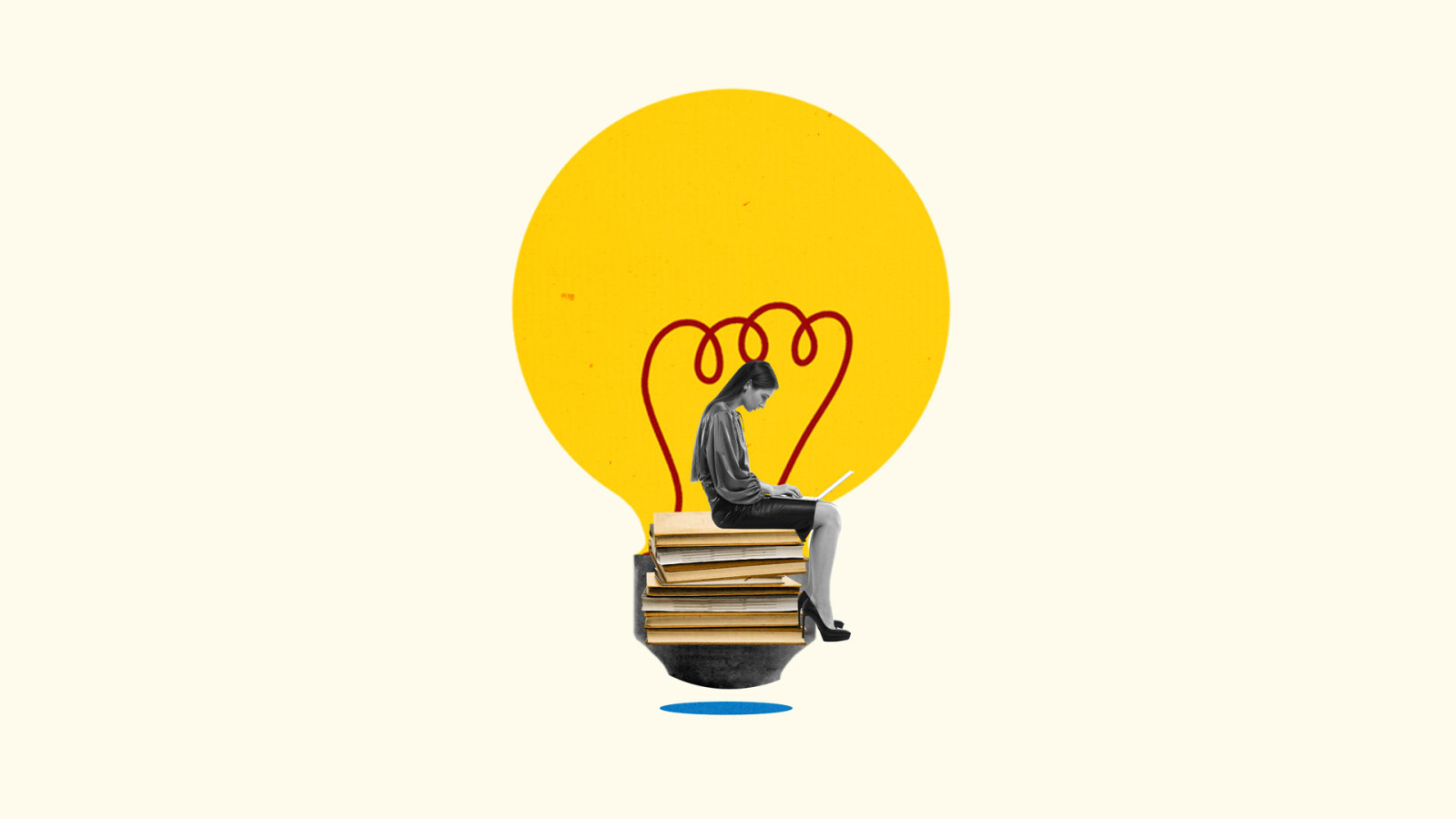 Woman sitting in light bulb. Idea, innovation, creativity, solution concept. Woman sitting in light bulb. Idea, innovation, creativity, solution concept.