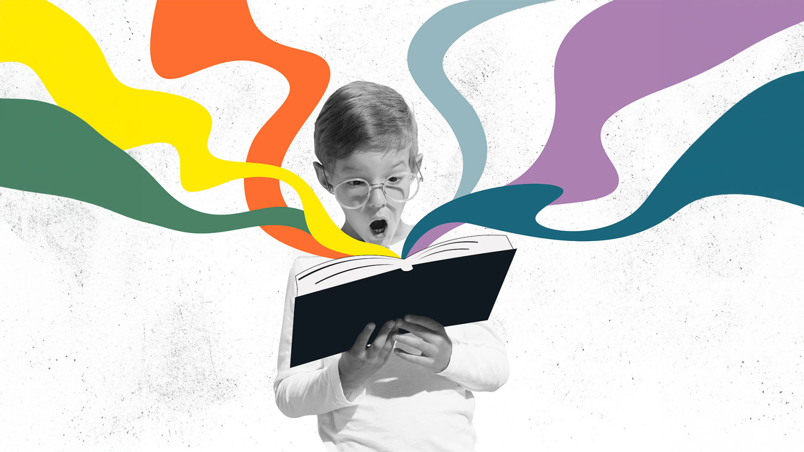 Surprised little boy with shocked expression reading book, story isolated over colourful background. Surprised little boy with shocked expression reading book, story isolated over colourful background.
