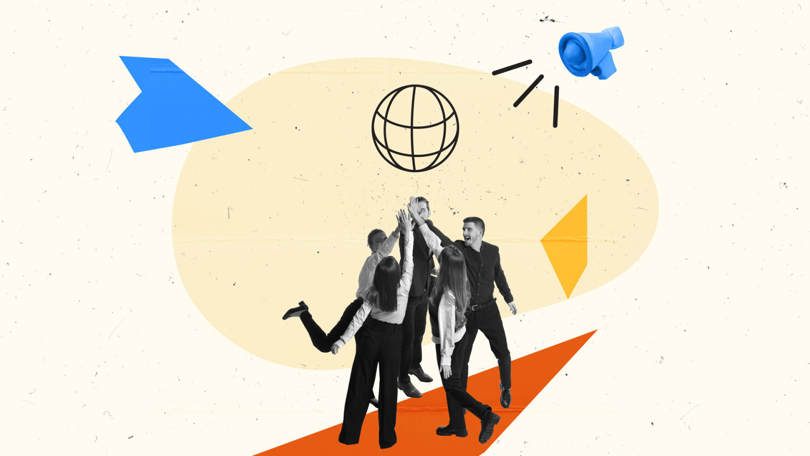Contemporary art collage. Conceptual design. Successful work of the team. Contemporary art collage. Conceptual design. Successful work of the team.
