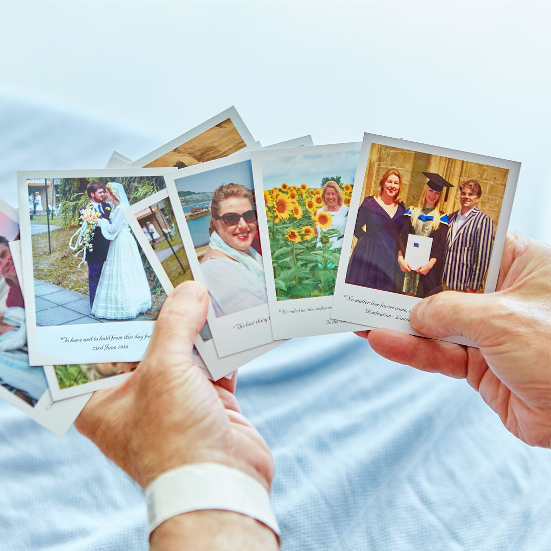 Family Polaroids, mementos while waiting in hospital