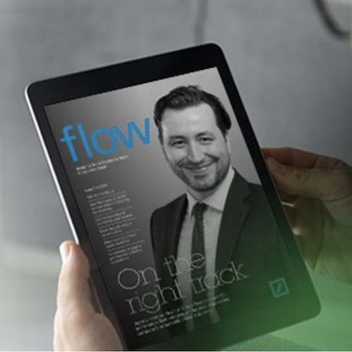 DB Flow app on tablet device DB Flow app on tablet device