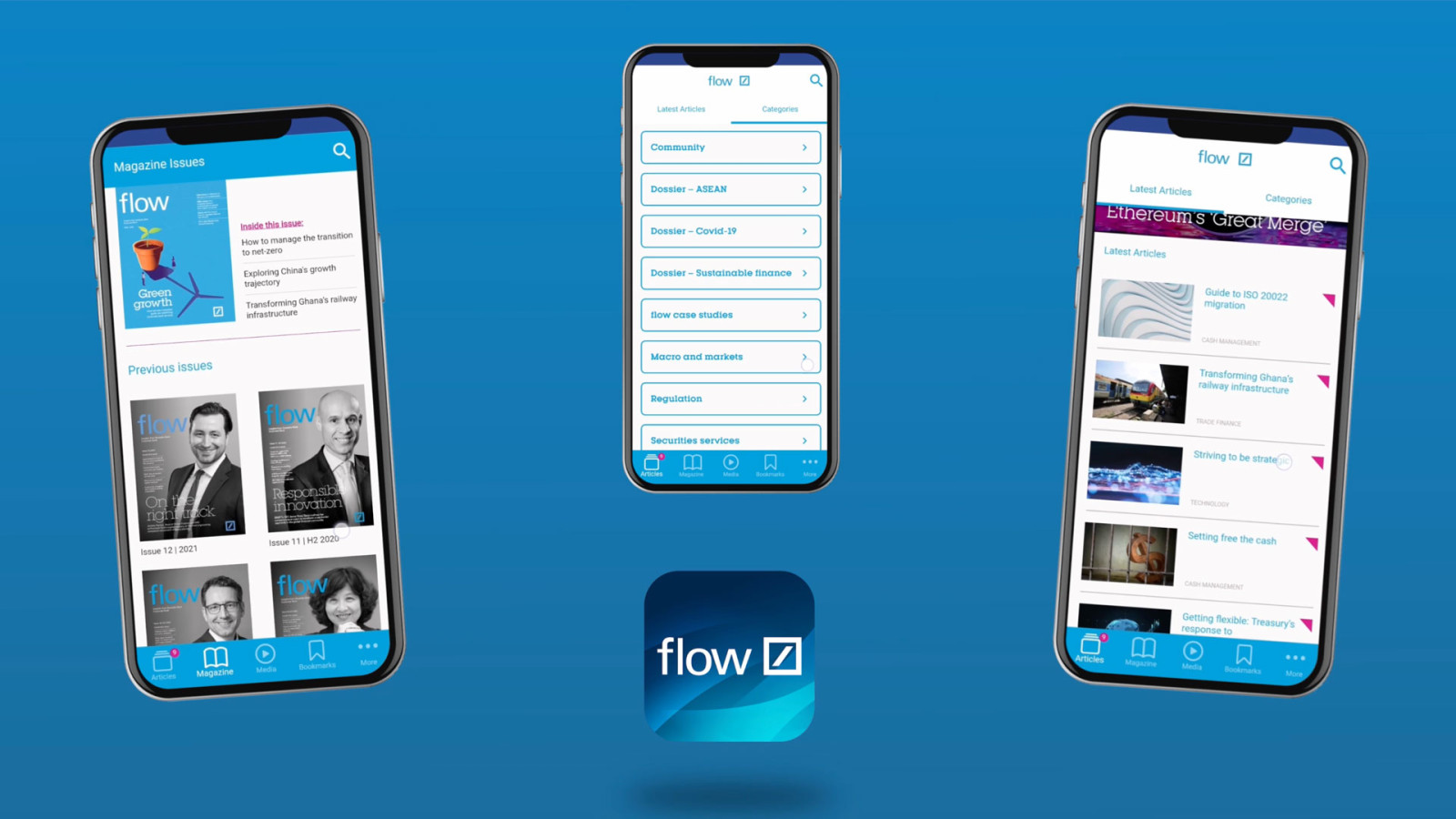 Deutsche Bank flow app interface imagery