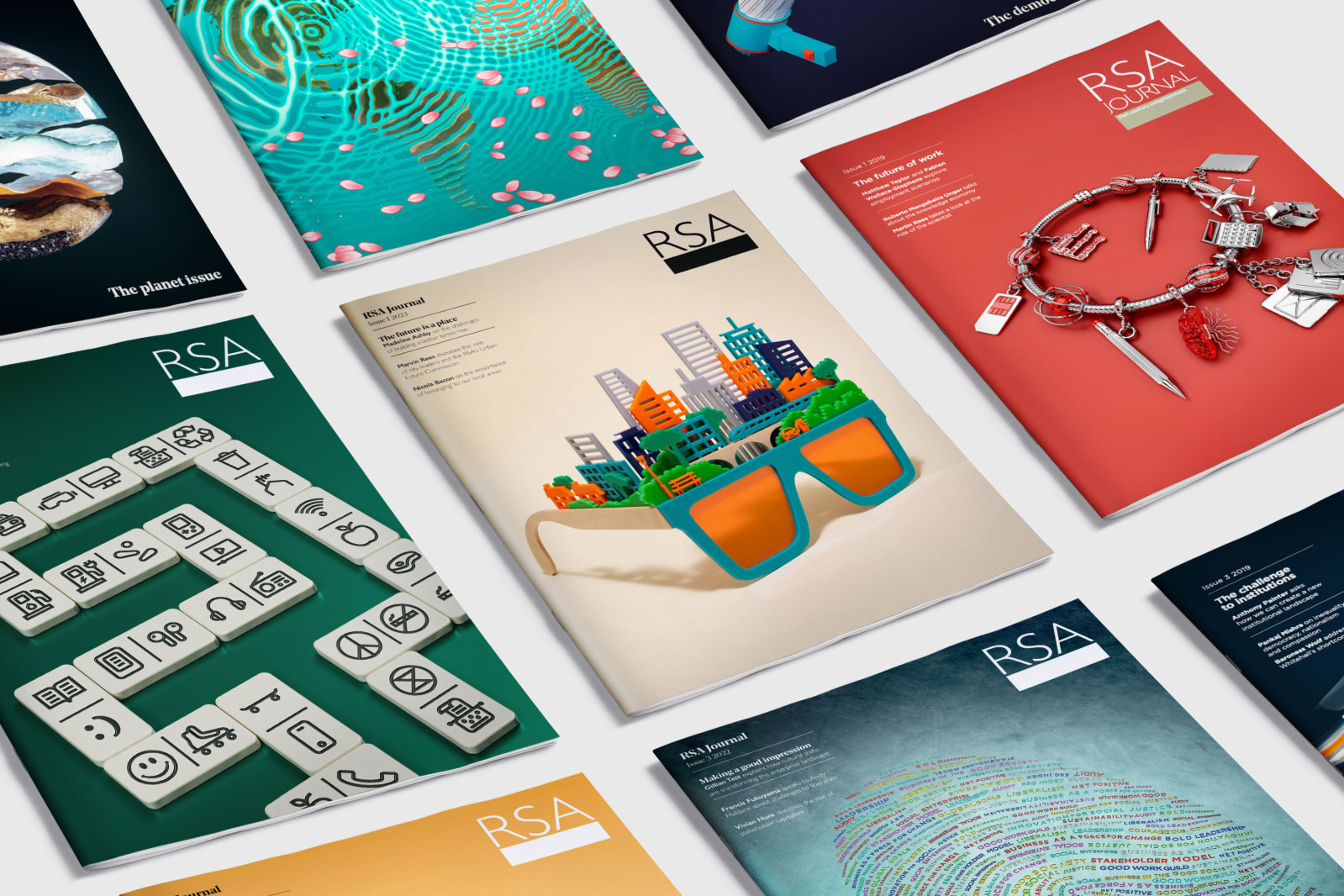 Artwork of multiple RSA Journal covers